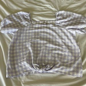 XL Purple Tie Front Top